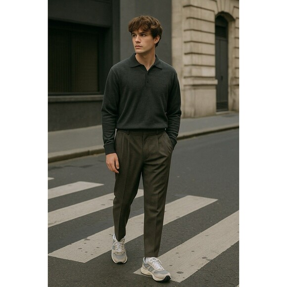 Marks & Spencer Men’s Lightweight Sweater Medium Grey Pullover Lambswool Wool - Picture 8 of 11